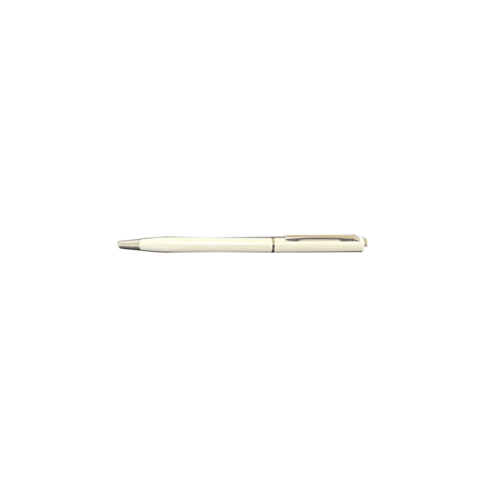 Twist Pen, White with Silver Trim